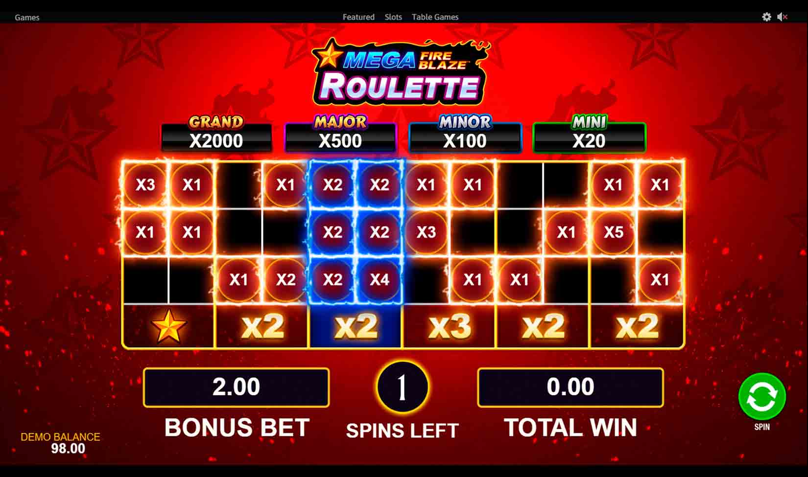Mega Fire Blaze Roulette | Jogue no Cassino
