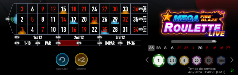 Mega Fire Blaze Roulette | Jogue no Cassino